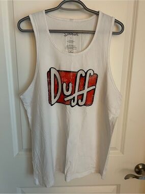 Duff Logo White Tank Top